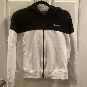 DKNY Colorblock Hooded Zipper Sweatshirt